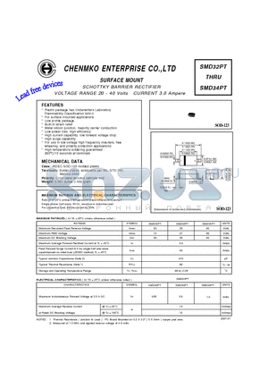 SMD33PT datasheet - SCHOTTKY BARRIER RECTIFIER