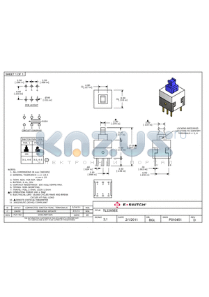 P010451 datasheet - E-SWITCH TL2285EE