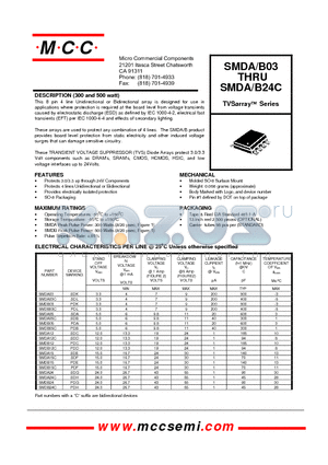 SMDA datasheet - TVSarray Series