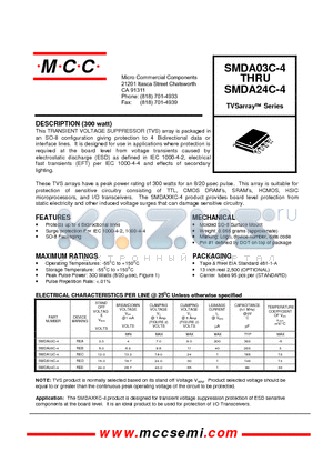 SMDA03C-4 datasheet - TRANSIENT VOLTAGE SUPPRESSOR