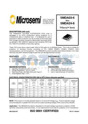 SMDA03-6 datasheet - TVSarray Series