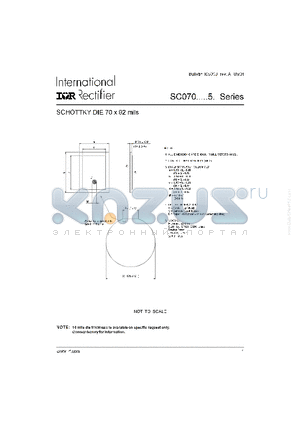 SC070H100A5B datasheet - SCHOTTKY DIE 70 X 92 MILS