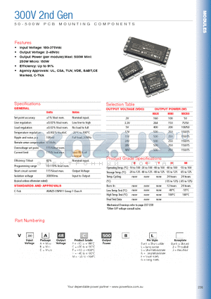 V300B48C500BG datasheet - 50 - 500W PCB MOUNTING COMPONENTS
