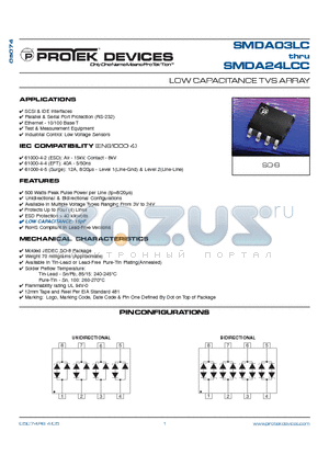 SMDA08LC datasheet - LOW CAPACITANCE TVS ARRAY