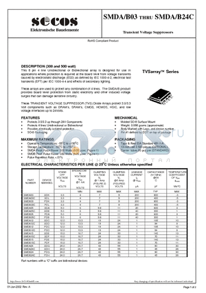 SMDA15C datasheet - Transient Voltage Suppressors