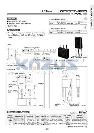 XYES-104502-CM datasheet - NOISE SUPPRESSION CAPACITOR