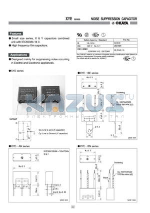 XYE-474222AN datasheet - NOISE SUPPRESSION CAPACITOR