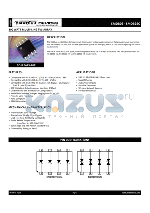 SMDB08 datasheet - 800 WATT MULTI-LINE TVS ARRAY