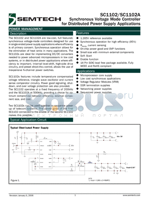 SC1102ASTR datasheet - Synchronous Voltage Mode Controller for Distributed Power Supply Applications