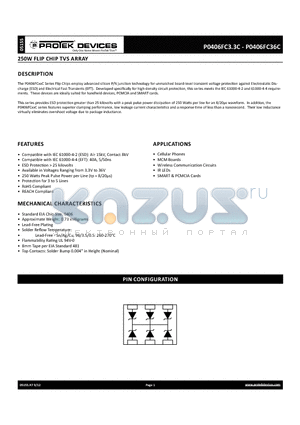 P0406FC05C datasheet - 250W FLIP CHIP TVS ARRAY