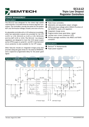 SC1112STRT datasheet - Triple Low Dropout Regulator Controllers