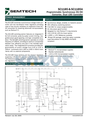 SC1185ACSW.TRT datasheet - Programmable Synchronous DC/DC