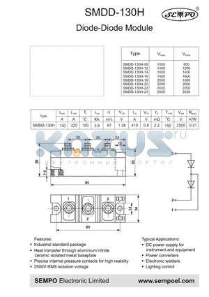 SMDD-130H-14 datasheet - DIODE-DIODE MODULE