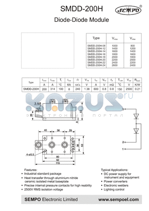 SMDD-200H-18 datasheet - Diode-Diode Module