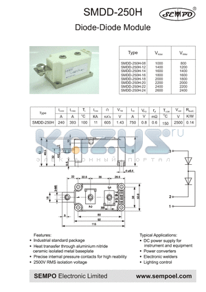 SMDD-250H-08 datasheet - Diode-Diode Module