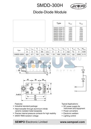 SMDD-300H-16 datasheet - Diode-Diode Module