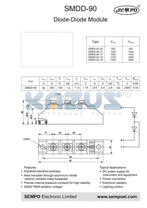 SMDD-90-12 datasheet - DIODE-DIODE MODULE