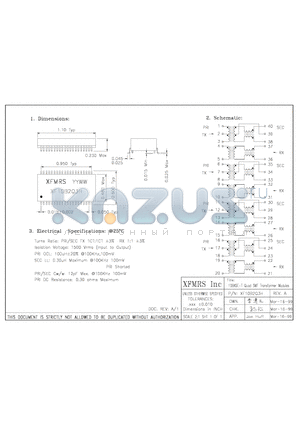 X10B2Q3H datasheet - 10BASE-TQUAD SMT TRANSFORMER MODULES