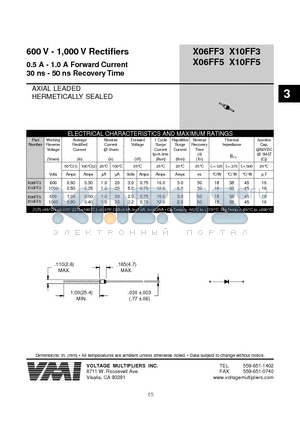 X10FF3 datasheet - 600 V - 1,000 V Rectifiers