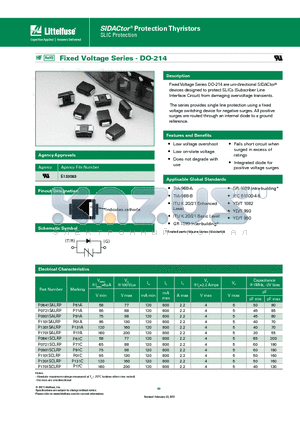 P0901SCLRP datasheet - The series provides single line protection using a fixed voltage switching device