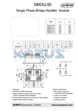 SMDQ-50-16 datasheet - Single Phase Bridge Rectifier Module