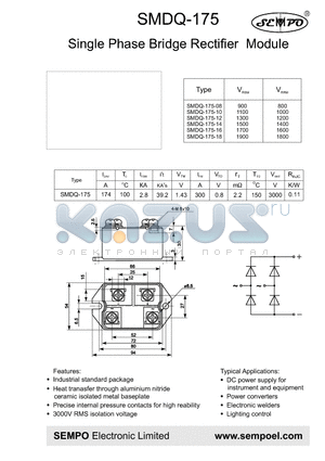 SMDQ-175-18 datasheet - Single Phase Bridge Rectifier Module