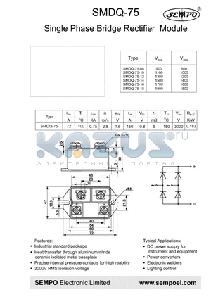 SMDQ-75-16 datasheet - Single Phase Bridge Rectifier Module