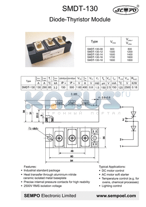 SMDT-130-18 datasheet - Diode-Thyristor Module