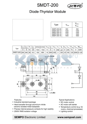 SMDT-200-18 datasheet - Diode-Thyristor Module