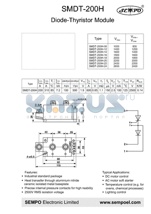 SMDT-200H-08 datasheet - Diode-Thyristor Module