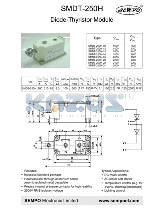 SMDT-250H-16 datasheet - Diode-Thyristor Module