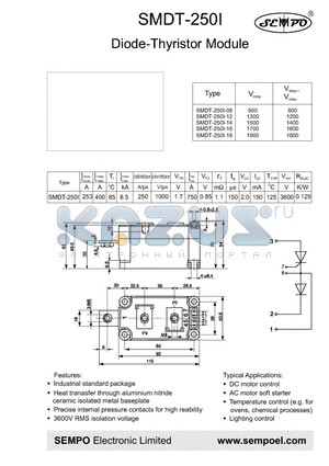 SMDT-250I-12 datasheet - Diode-Thyristor Module