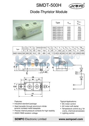 SMDT-500H datasheet - Diode-Thyristor Module