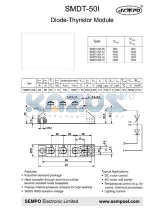 SMDT-50I-12 datasheet - Diode-Thyristor Module