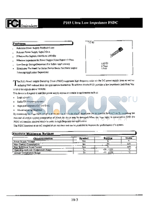 P103 datasheet - Uitra Low Impedance PSDC