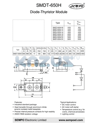 SMDT-650H-14 datasheet - Diod-Thyristor Module