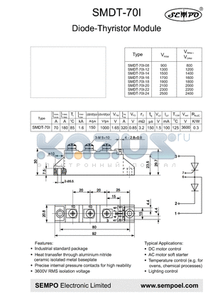 SMDT-70I-14 datasheet - Diode-Thyristor Module