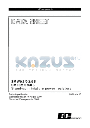 SMF02 datasheet - Stand-up miniature power resistors