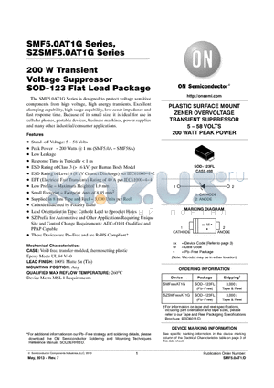 SMF11AG datasheet - 200 W Transient Voltage Suppressor SOD-123 Flat Lead Package