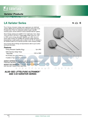 V320LA10 datasheet - Line Voltage Operation, Radial Lead