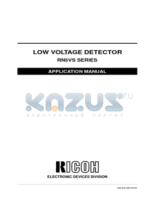 RN5VS57CA datasheet - LOW VOLTAGE DETECTOR