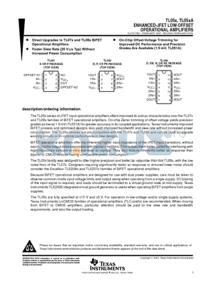 TL051AIP datasheet - ENHANCED-JFET LOW-OFFSET OPERATIONAL AMPLIFIERS