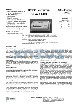 SMFLHP2812S/KR datasheet - DC/DC CONVERTERS 28 VOLT INPUT