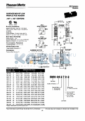 SMH-06371-2 datasheet - SURFACE MOUNT LOW PROFILE PCB HEADER