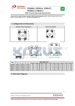 PS5017 datasheet - SMD Power Inductors Unshielded