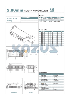 SMH200-22D datasheet - 2.00mm PITCH CONNECTOR