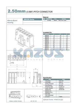 SMH250-12 datasheet - 2.50mm PITCH CONNECTOR