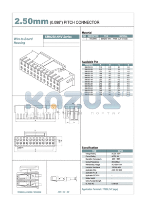 SMH250-12V datasheet - 2.50mm PITCH CONNECTOR