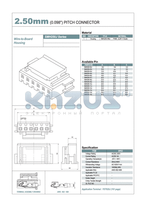 SMH250-13J datasheet - 2.50mm PITCH CONNECTOR