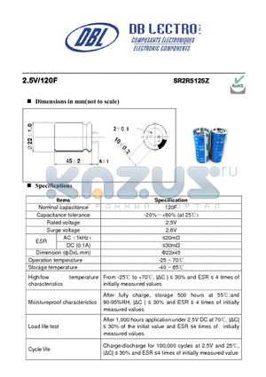 SR2R5105Z datasheet - High capacitance and low resistance for long cycle life applications